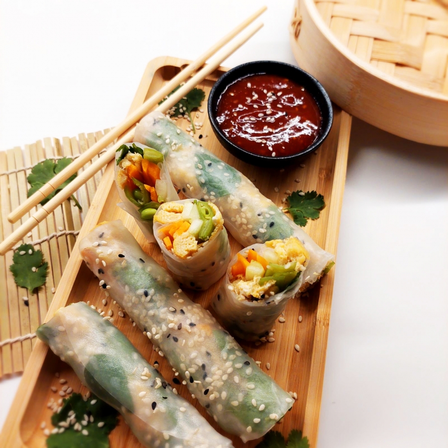 Βιετναμέζικα Rice Rolls με λαχανικά και ομελέτα | Kids Cooking Club