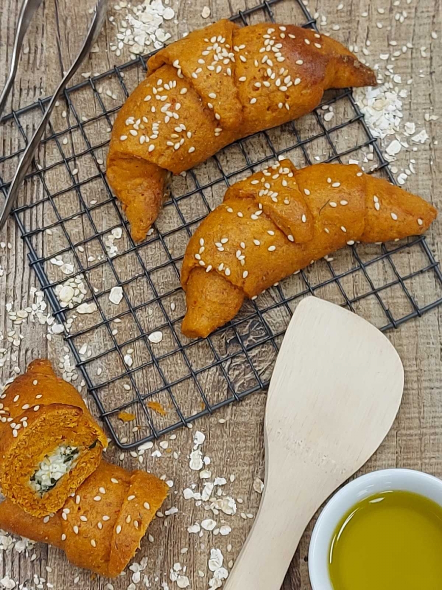 Κρουασανάκια Πιπεριάς με Σπανάκι & Φέτα | Kids Cooking Club